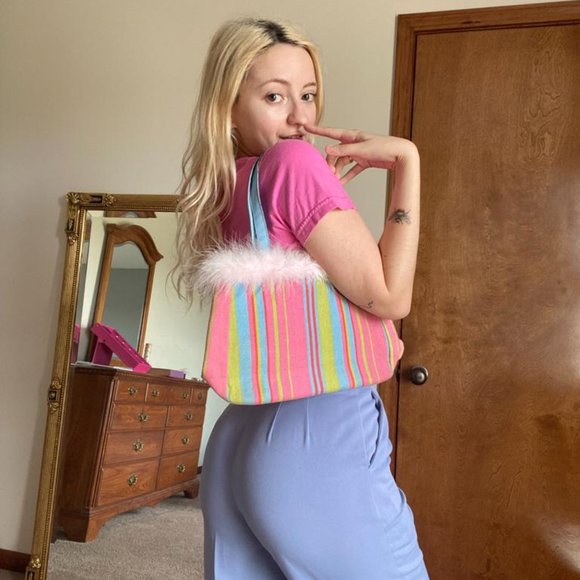 y2k Girly Pink, Blue and Green Bimbo Barbie Bag - Picture 1 of 5